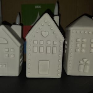White Ceramic Holiday House Accent - Unbranded
